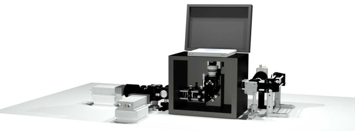 Confocal Single-Molecule FRET Microscope - CAD graphic